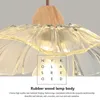 Lampen Noordelijke retro glas houten ontwerp led eiland licht hanglampen voor eetkeuken woonkamer slaapkamer plafondlamp E27 AA230407