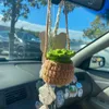 Decorazioni piante Piante all'uncinetto Succulente Car Hanging Plant Interior Specchietto retrovisore Decor per le donne AA230407