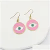 Dangle & Chandelier Wholesale Heart Shaped Evil Eye Dangle Earrings Geometric Round Irregar Enamel For Women Jewelry Gift Dr Dhgarden Dhdsi