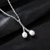 Pearl Pendant Necklace Brand Jewelry European Women S925 Silver Designer Halsband Twisted Chain Collar Chain Women Wedding Party Valentine's Day Gift Geometry SPC