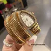 Nilisa Brand "Snakeformade Retro Women's Watch High-End mångsidig med Diamond Inlay Minimalist Watch Beauty Goddess