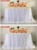 Table Skirt Fluffy Gauze Wedding Decoration Sign-In Waist Skirting Birthday Party Welcome