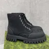 Män kvinnor stövlar designer stövlar snörning stövlar hög kvalitet halv stövel klassisk stil skor vinter höst snö stövlar nylon canvas ankel boot