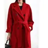 Misturas de lã feminina high-end camelo duplo breasted cashmere casaco feminino médio longo lã casaco de lã para mulher 231108