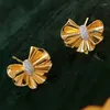 Stud Earrings UNICE Design Real 18K Original Yellow Gold Jewelry AU750 Diamond Butterfly Earring Fashion Women Ins