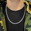 Real S Sterling Sier 9K 10K 14K Halsband 8mm till 18 mm Smooth Solid Gold Miami Cuban Link Chain