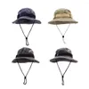 Basker vintage fiskare hatt mäns och kvinnor tvättade västra cowboy nisch rolig klistermärke utomhus bergsklättring fiske A36