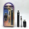 트위스트 모드 배터리 650mAh 예열 vape 배터리 물집 510 스레드 가변 전압 e cigs 펜을위한 USB 충전기 키트