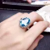 Cluster Rings Big Size Clear Sky Blue Topaz Gemstone Ring For Women Jewelry Real 925 Silver Natural Gem Birthstone Scorpio Gift