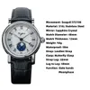 Armbandsur Sugess klockor för män Automatisk mekanisk klockmonfas Seagull ST2108 Vattentät datum Hands Sapphire Crystal Rome Wave Dial 230407