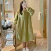 Vrouwen Nachtkleding Plus Size 5XL Flanel Nachthemd Trui Nachthemd Leuke Cartoon Zakontwerp 100kg Zwangere Vrouw Thuis kleding