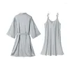 Women's Sleepwear Bride Peignoir Sexy Women Home Dressing Gown Intimate Lingerie Lace Wedding Robe Set Nightwear Casual Kimono