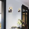 Lâmpadas de parede Luxo de luxo pós -moderno sala de estar iluminação fundo a cabeceira do quarto designer de arco de arco redonda lâmpada de círculo de cobre Round Circle