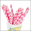 Drinking Straws Colorf Paper Sts Disposable Fast Degradable Mti Color Eco-Friendly Juice For Summer Wedding Party Drop Delivery Home Dhto5