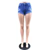 Damen-Shorts, aktualisierte Jeans mit mittlerer Taille, kurze Denim-Hosen, sexy, zerrissene Röhrenhosen mit mittlerer Taille