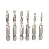 フリーシッピング6pcs/set brocas para metal metal deburr counterink hex hss 1/4 shank sae drill tap comboint bit set kit de brocas avtlk