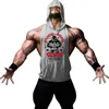 Débardeurs pour hommes été sans manches chemise de gymnastique pour hommes musculation Fitness Muscle débardeurs à capuche course entraînement 100% coton capuche Singlet chemise débardeur 230408