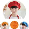 Berretti Cappello da cucina personalizzato per bambini Cappello da cucina con fascia elastica in tinta unita alla moda Ragazzi Ragazze Cappelli da cuoco natalizi per danza del bambino