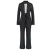 Kvinnors tvåbitar byxor mode kvinnor eleganta stripe blazer stycken set casual vintage jackor rock raka byxor kvinnliga chic byxor