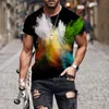 Mens TShirts Summer Speckled tie dye motif Tshirt Top 3D Vêtements Rue Hip Hop Mode ONeck Surdimensionné Casual Chemise De Sport 230407