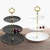 Baking Tools Kitchen 3 Tiers Cake Stand Candy Tray European Plastic Living Room Dining Table Fruit Dessert Plate Detachable Party Sweets