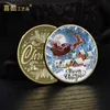 Arti e Mestieri Moneta commemorativa della Vigilia di Natale Euro American Christmas Elk Sled Coins