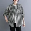 Giubbotti da donna 2023 Autunno Camicia a quadri Giacca allentata di grandi dimensioni Slim Versione coreana Cappotto cardigan monopetto ispessito Z3441