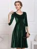 Casual Dresses Fashion Elegant Party Evening For Women Solid Slim Velvet Strecth Dress Autumn Winter 2023