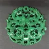 Pendentif Colliers Charms Vintage Chinois Antique Sculpture Sculpture Art Modèle Naturel Vert Pierre Semi Précieuse Pour Collier DIY Bijoux