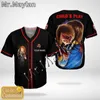 Casual shirts voor heren Halloween Horror Charaters Custom Name Baseball Jersey Shirt 3D Gedrukte heren Hip Hop Tops-66