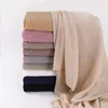 Ethnische Kleidung Solide Plissee Chiffon Hijab Muslimische Frauen Lange Schals Fabrik Preis Schal Abaya Islam Instant 170x70cm