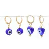 Hoop Huggie grossistkeramik Lucky Turkish Evil Eye Hoop Earrings Familjskydd Öronring för kvinnor barn Spirituell jud Dhgarden Dhiw6