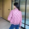 الجلود النسائية الأصلية للنساء القصير أسفل معطف من جلد الغنم الحقيقية جاكيتات Oneck Pink Puffer سترة الأزياء FEMME SGG1060