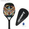 Tennis Rackets Kawasaki Beach Tennis Racket Carbon and Glass Fiber Soft Face Tennis Padd Racquet with Protective Bag Cover Q231109