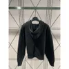 Mi23 Autunno/Inverno nuovo stile da ragazza industria pesante acqua chiodo diamante lettera decorazione cardigan maglione a maniche lunghe con cerniera con cappuccio