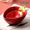 Creative Kids Bowl Strawberry Bowl Ins Ceramic Bowl Dessert Fruit Salad Yogurt Bowl