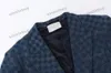 xinxinbuy Cappotto da uomo firmato Giacca doppia lettera jacquard maniche lunghe donna blu Nero kaki blu M-3XL