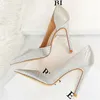 Kleid Schuhe Frauen 7,5 cm 10,5 cm High Heels Elegante Pumps Dame Plus Größe Seide Satin Grün Silber Hochzeit Stiletto low Heels Fetisch Party Schuhe 231108