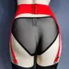 Jarretière Vintage en dentelle rouge avec 6 bretelles, Clip métallique ajouré, ceinture à bretelles Sexy pour femmes, bas Lingerie