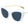 NEW Sunglasses Women Cat Eye Sun Glasses Retro Anti-UV Spectacles Simplity Oversize Frame Eyeglasses Alloy Temples Ornamental