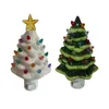 Night Lights 2023 Christmas Tree Light Ceramic With Lamp Nostalgic Xmas Decorations For Theme Party Decor Bedroom Indoor Bedside Table