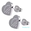 Boucles d'oreilles de fiançailles en acier inoxydable pour femmes, taille mignonne, cadeaux d'amoureux, haute brillance, vente en gros