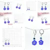 Hoop & Huggie Wholesale Hoop Ear With Lampwork Murano Glass Round Flower Blue Evil Eyes Earrings For Women Party Birthday Gi Dhgarden Dhw9M