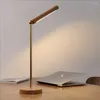 Lampy stołowe LED Lampa biurka USD Multi celowe ładowanie drewna 360 stopni Rotacja Przełącznik dotykowy Steples Dimming