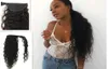 Long Brasilian Curly DrawString Ponytail Hairpiece Afro Puff Human Hair Pony Tail Wrap Clip in Human Hair Extensions 160G4831986