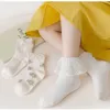 Kids Socks 1-12 year old girls' lace stockings 3 pairs/batch sweet flower bow princess baby hose soft and breathable children's socks 230408