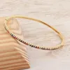 Brazalete Pulsera de color dorado Pulseras de puño para mujer Brazaletes de cristal para mujer Joyería de moda de cobre Amor Regalo del día de San Valentín Amantes