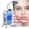 High-end Multi-effect 8 in 1 Hydrodermabrasion Oxygen Aqua Jet Skin Water Replenishing Deep Cleansing Oil Removal Bio Microcurrent Lymph Detox 6 PDT Lights Machine