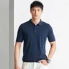 Pulls pour hommes de haute qualité Polos en laine mérinos hommes à manches courtes tricots mâle mouton col rabattu vêtements en tricot pull