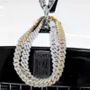 Collana ghiacciata Hip Hop in argento 925 placcato oro con catena cubana Moissanite